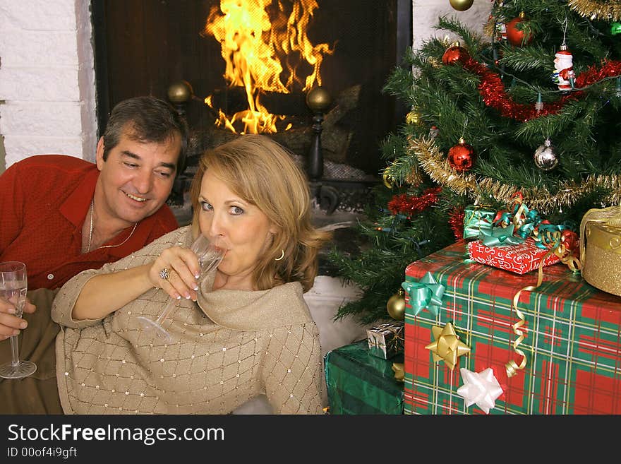 Shot of a holiday woman sipping drink