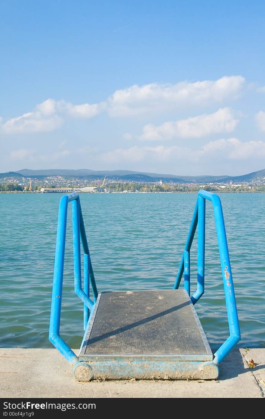 Stair on a Tihany free beach. Stair on a Tihany free beach.