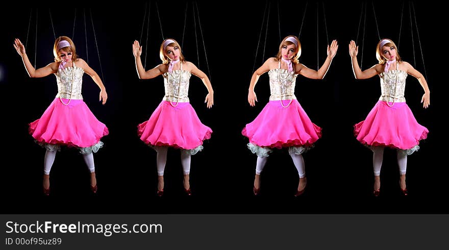 Beautiful young girl playing a puppets. Beautiful young girl playing a puppets