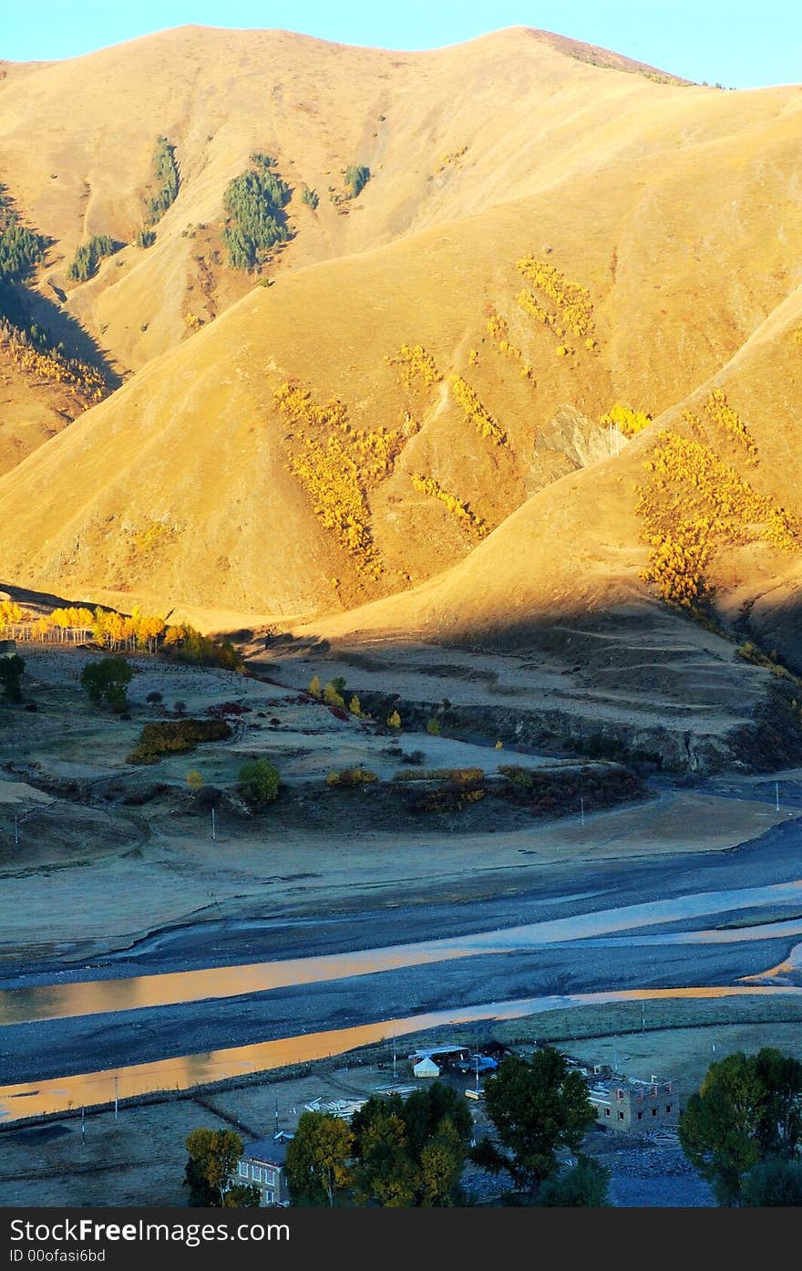 Mountain and a village