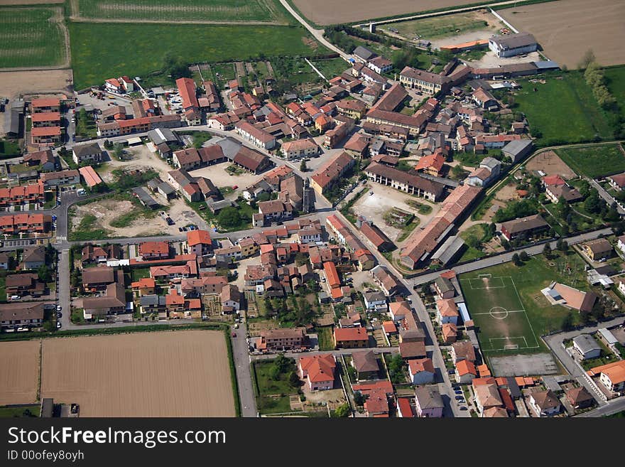 Aerial view of the town of Trovo