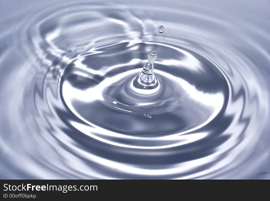 Water drop made on clear background