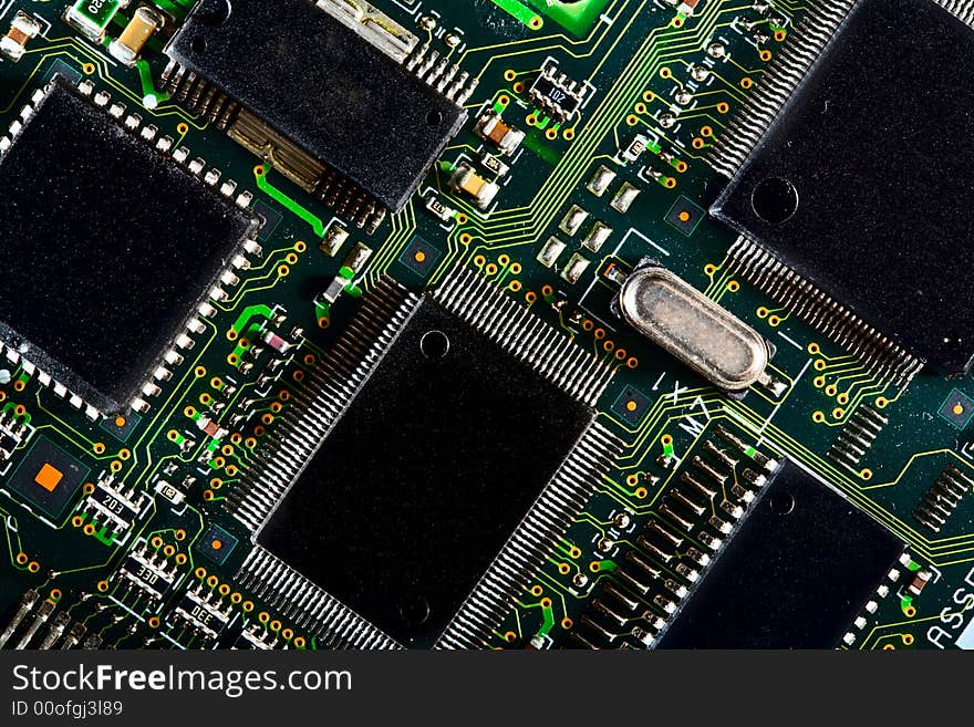 Close up view of the abstract microcircuit.