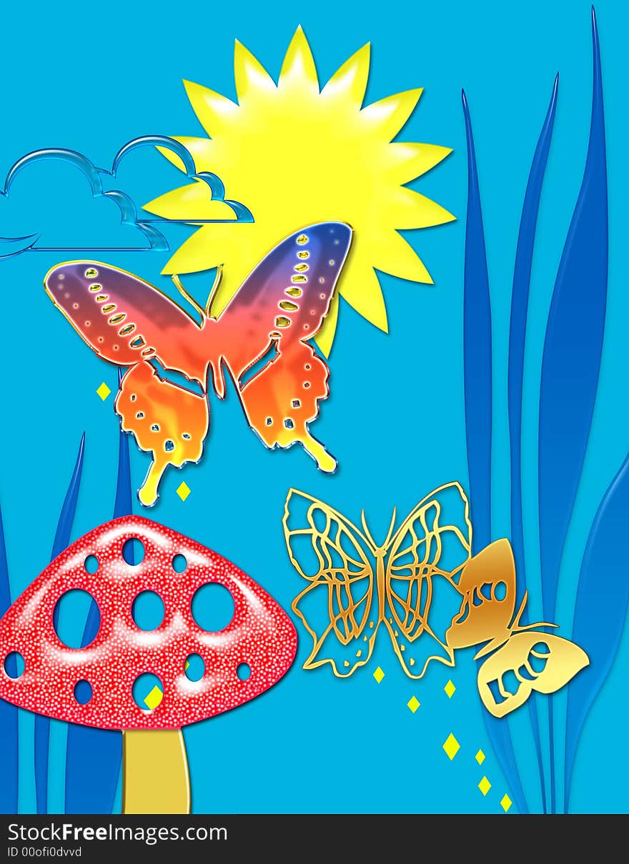 Colorful Butterfly Backdrop