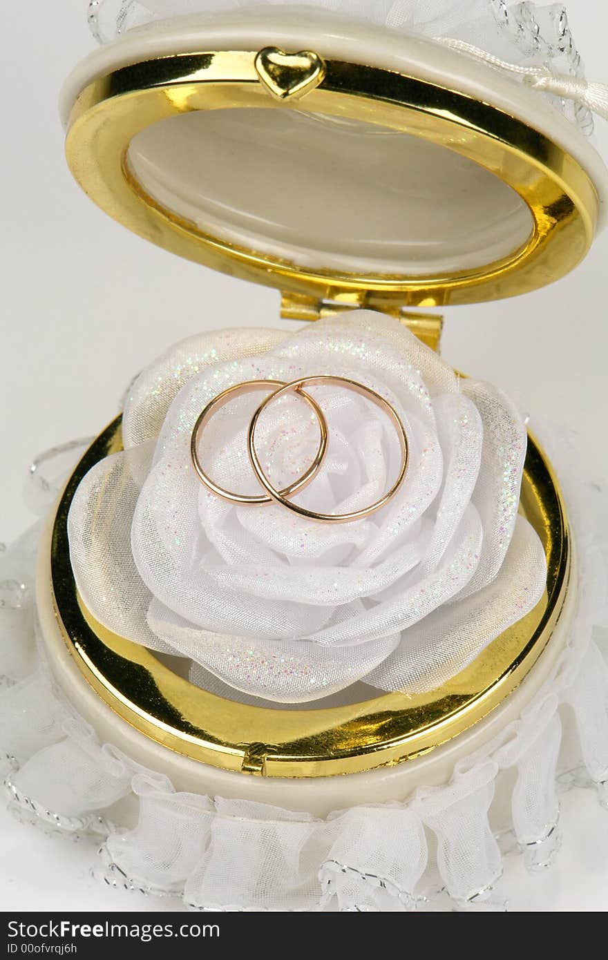 Wedding rings on a white background