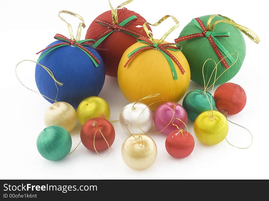 Christmas balls isolated on white background