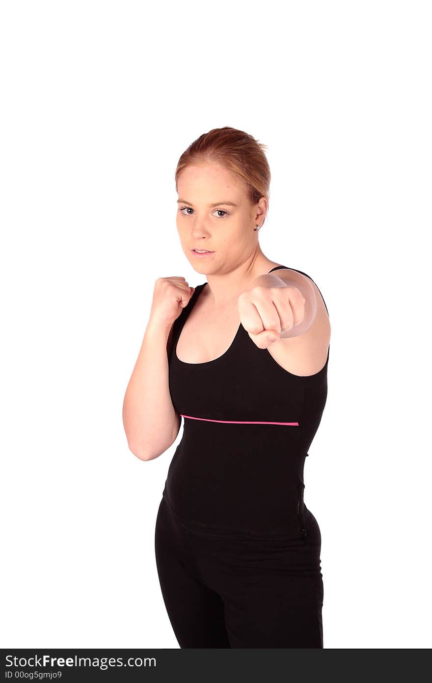 Boxing style self defence with closed hands