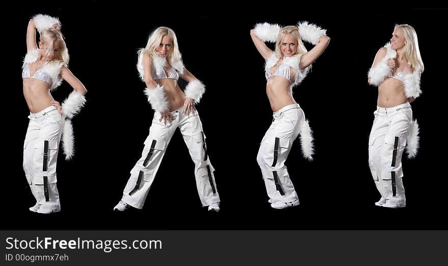 Beautiful dancing girl on a black background