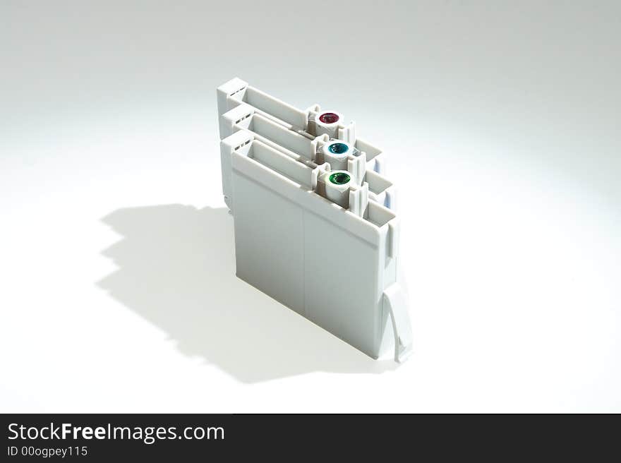 Inkjet cartridge on white background