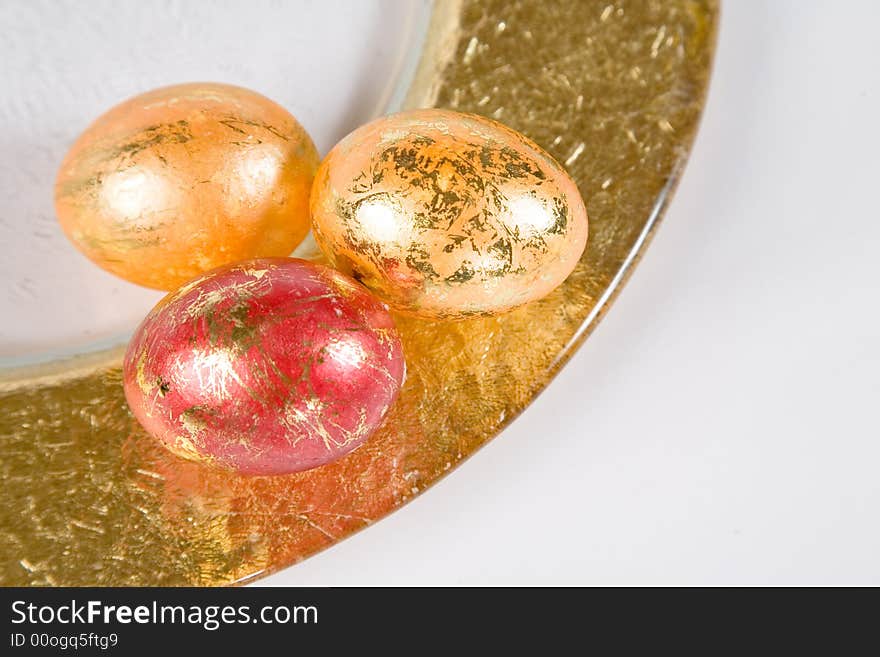 Easter eggs on the table