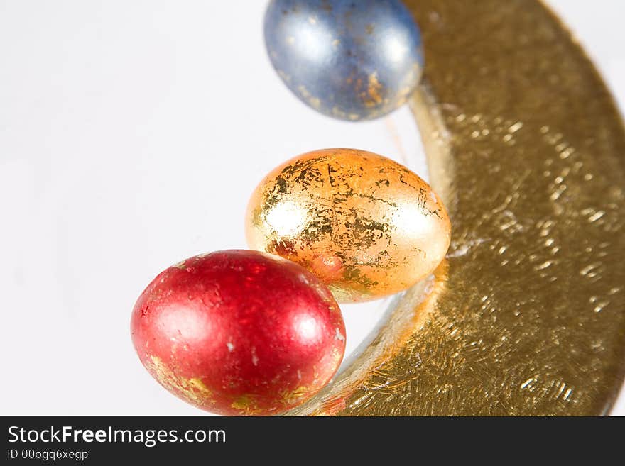 Easter eggs on the table