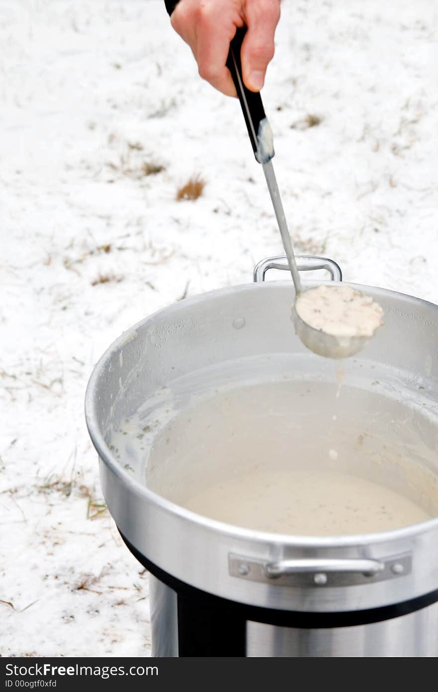 Soup in Winter Snow