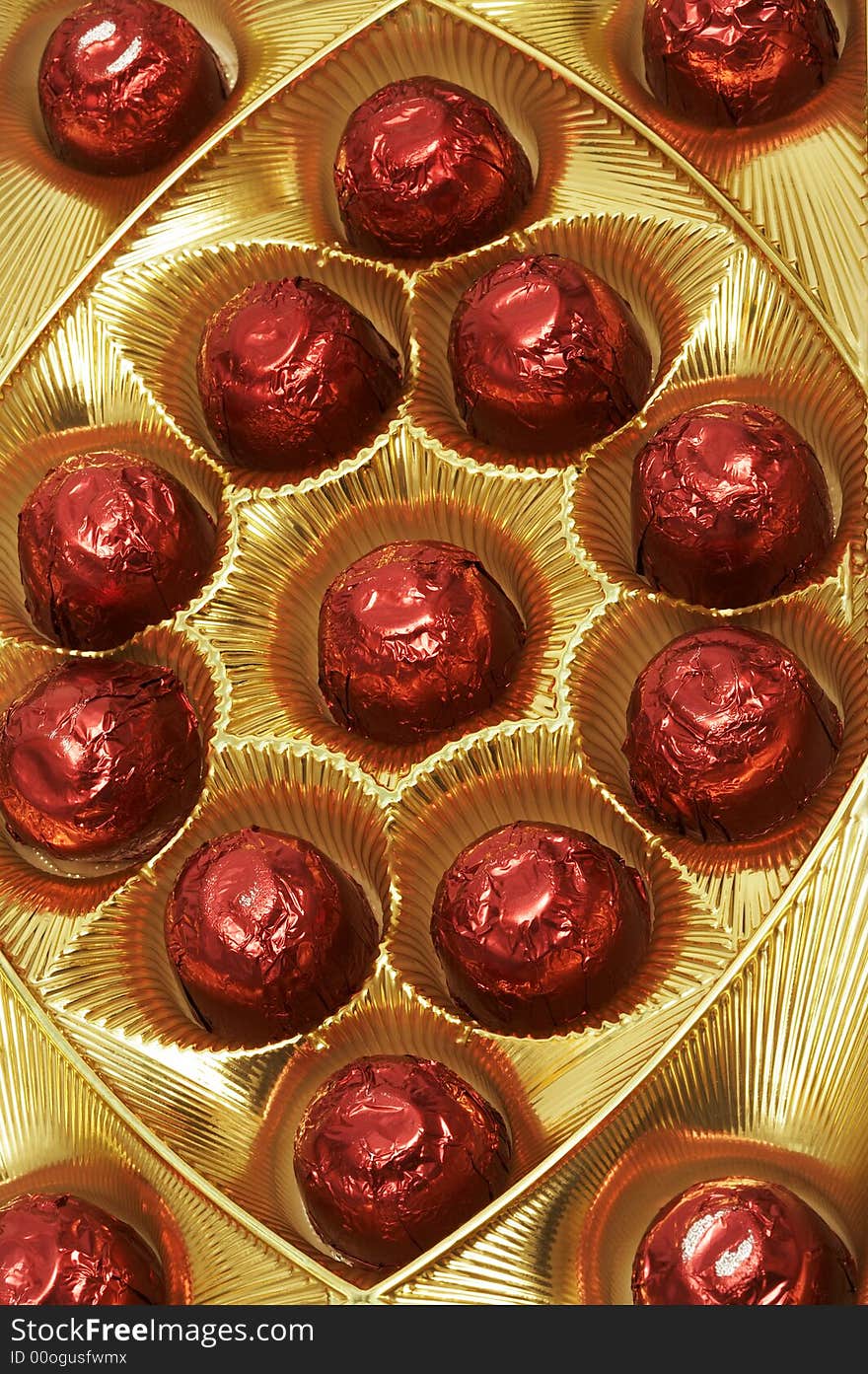 Chocolates in a red foil