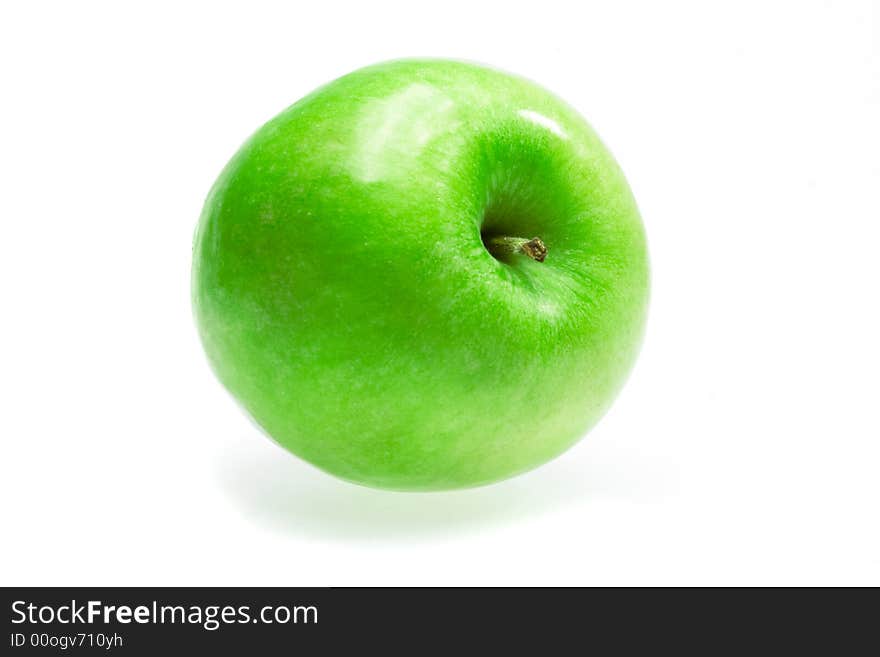 Fresh green apple bright, close, close-up,