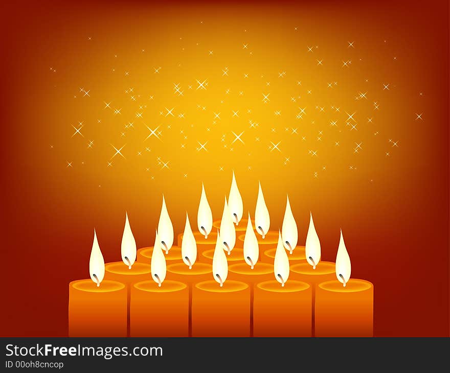 Illustration of burning candles