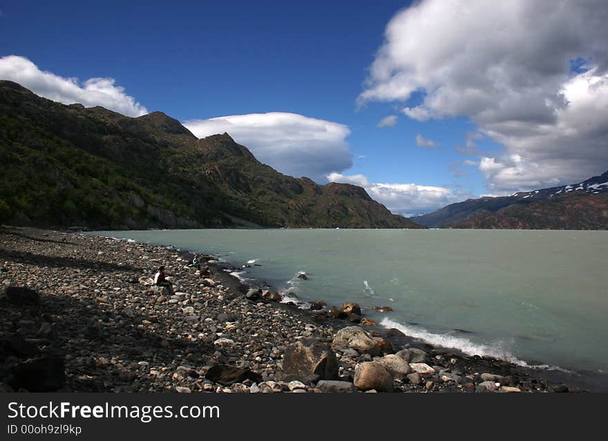 Beaultiful landscape with a view from Grey Lake, in Chilean Patagonia. Beaultiful landscape with a view from Grey Lake, in Chilean Patagonia