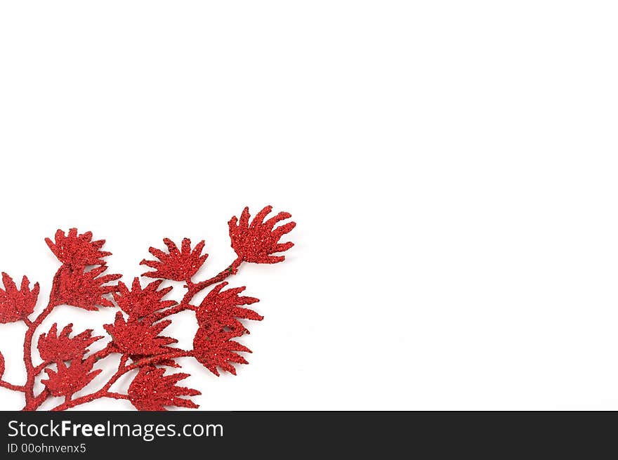 A christmas decoration over a white background