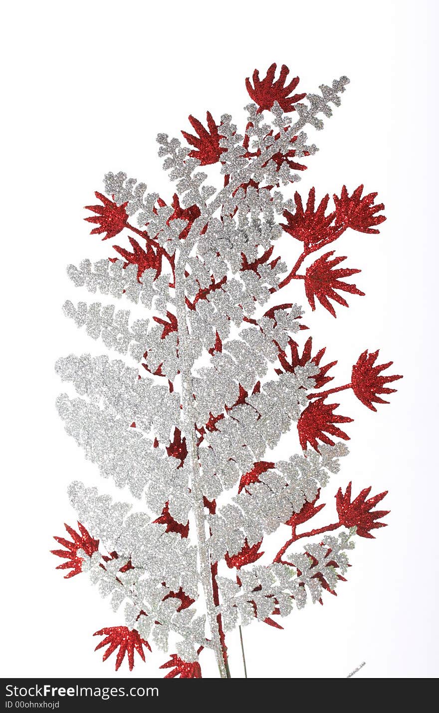 A christmas decoration over a white background