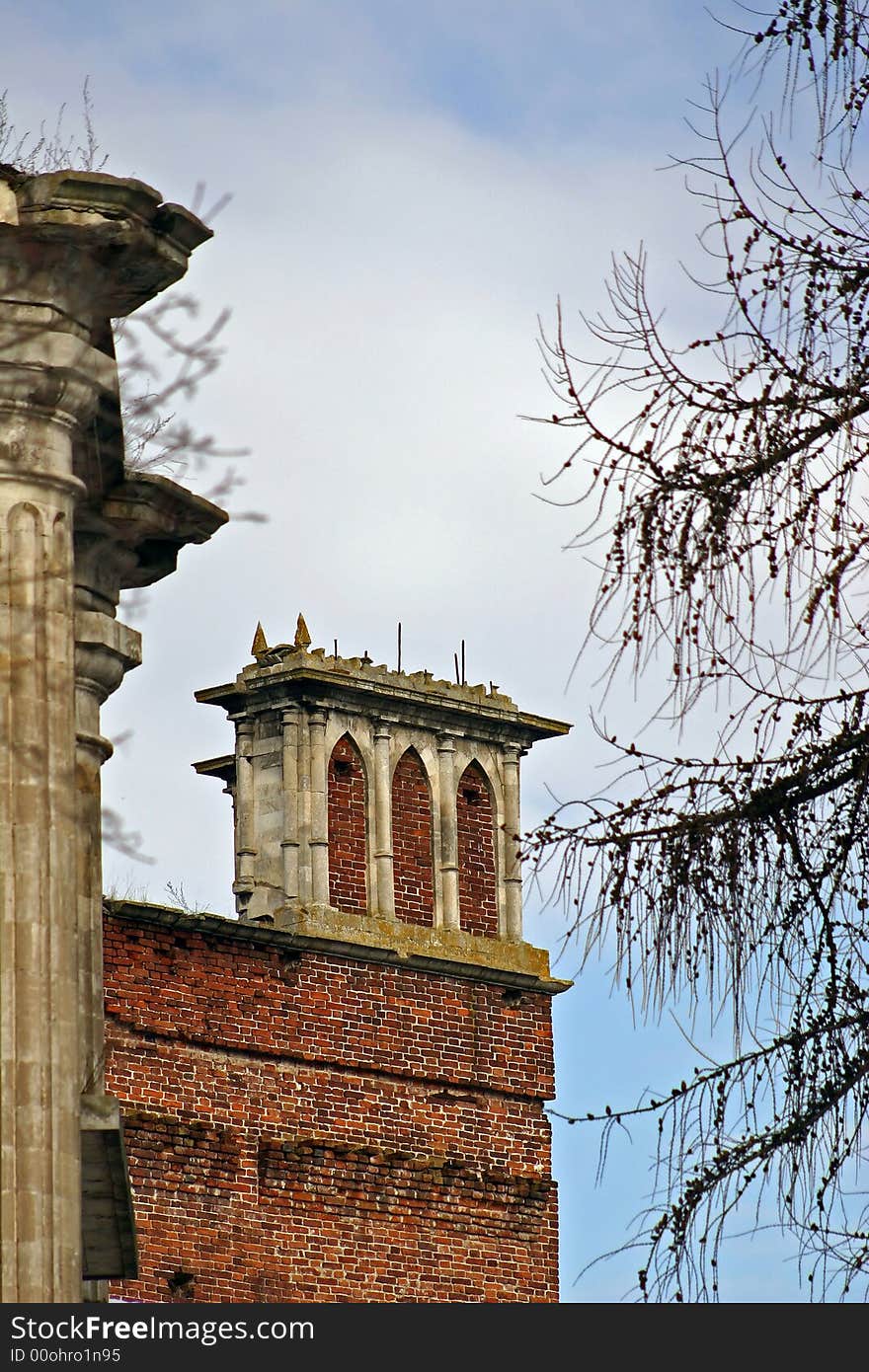 Old architecture. Details of the forgotten palace. Old architecture. Details of the forgotten palace.