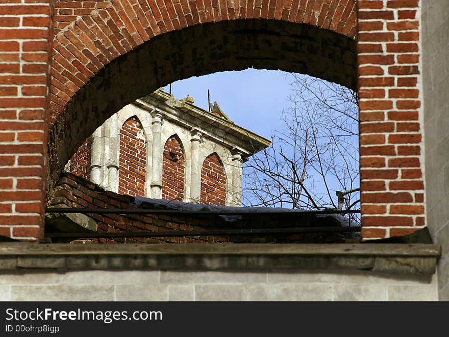 Old architecture. Details of the forgotten palace. Old architecture. Details of the forgotten palace.