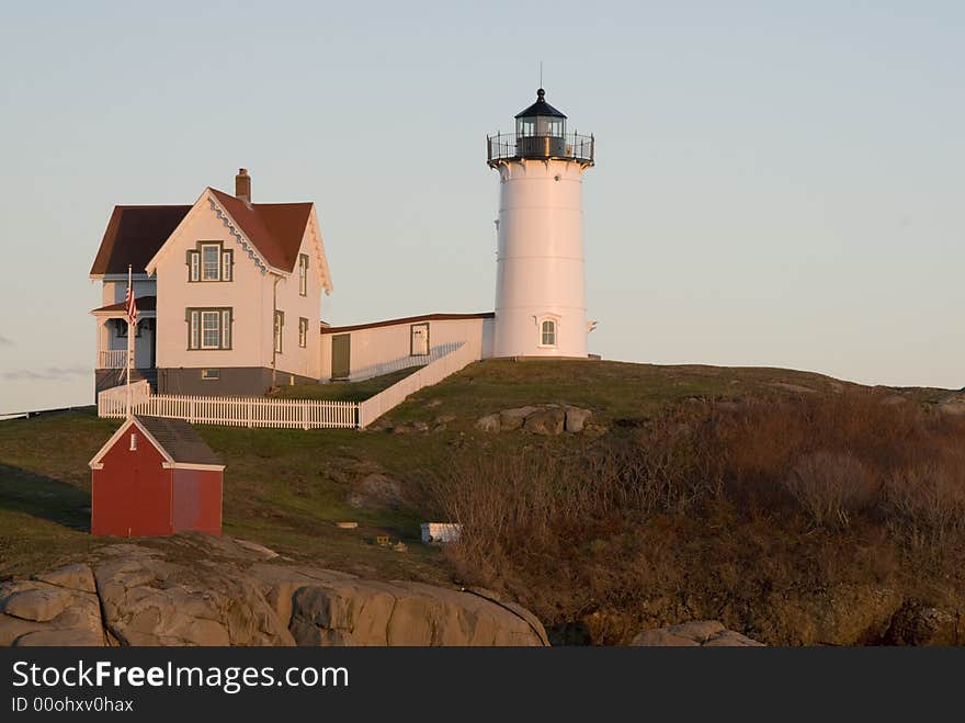 Cape Neddick Lighthouse, also known as Nubble Lighthouse, near York, Maine