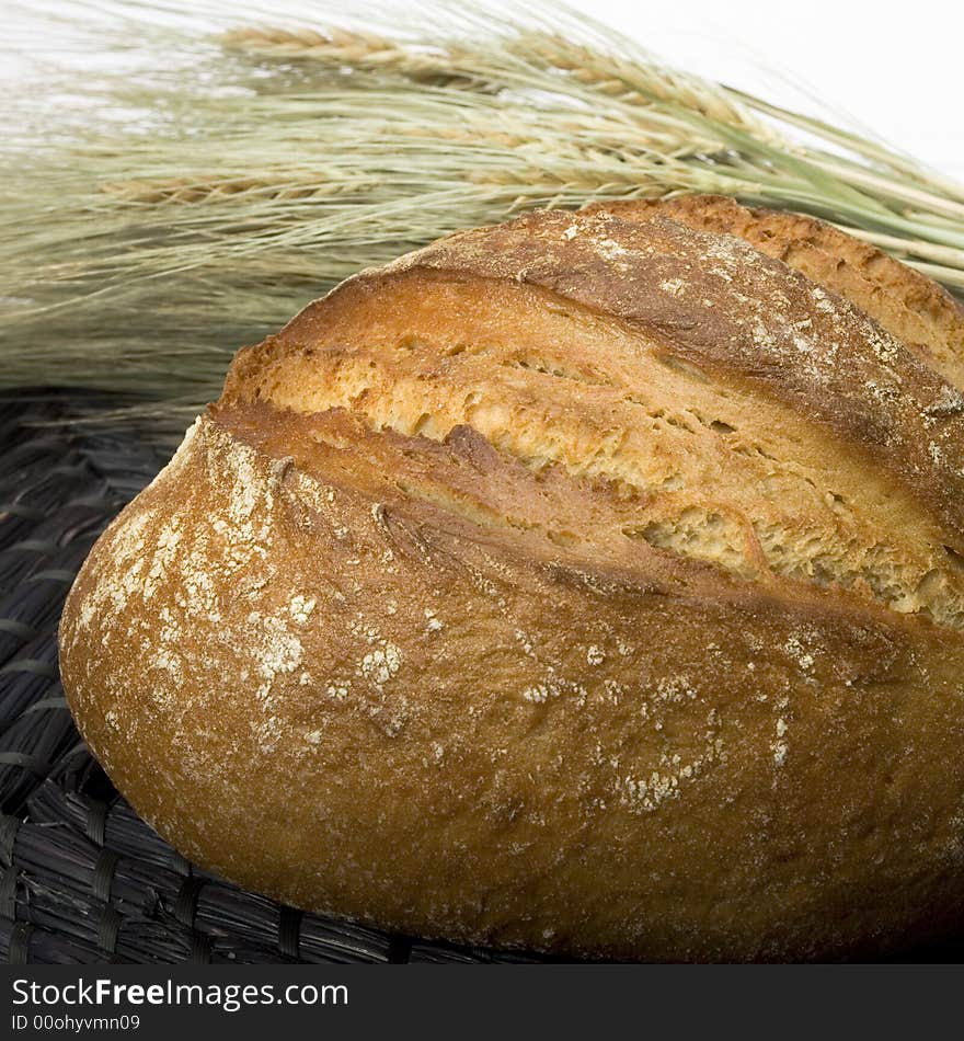 Bread  of a white background