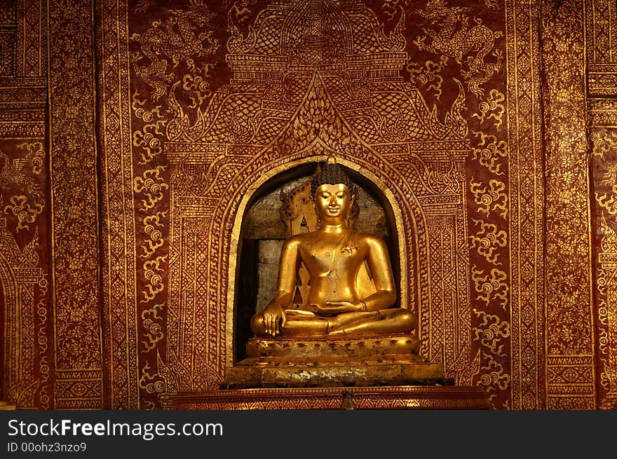 Golden buddha image and gold design. Golden buddha image and gold design