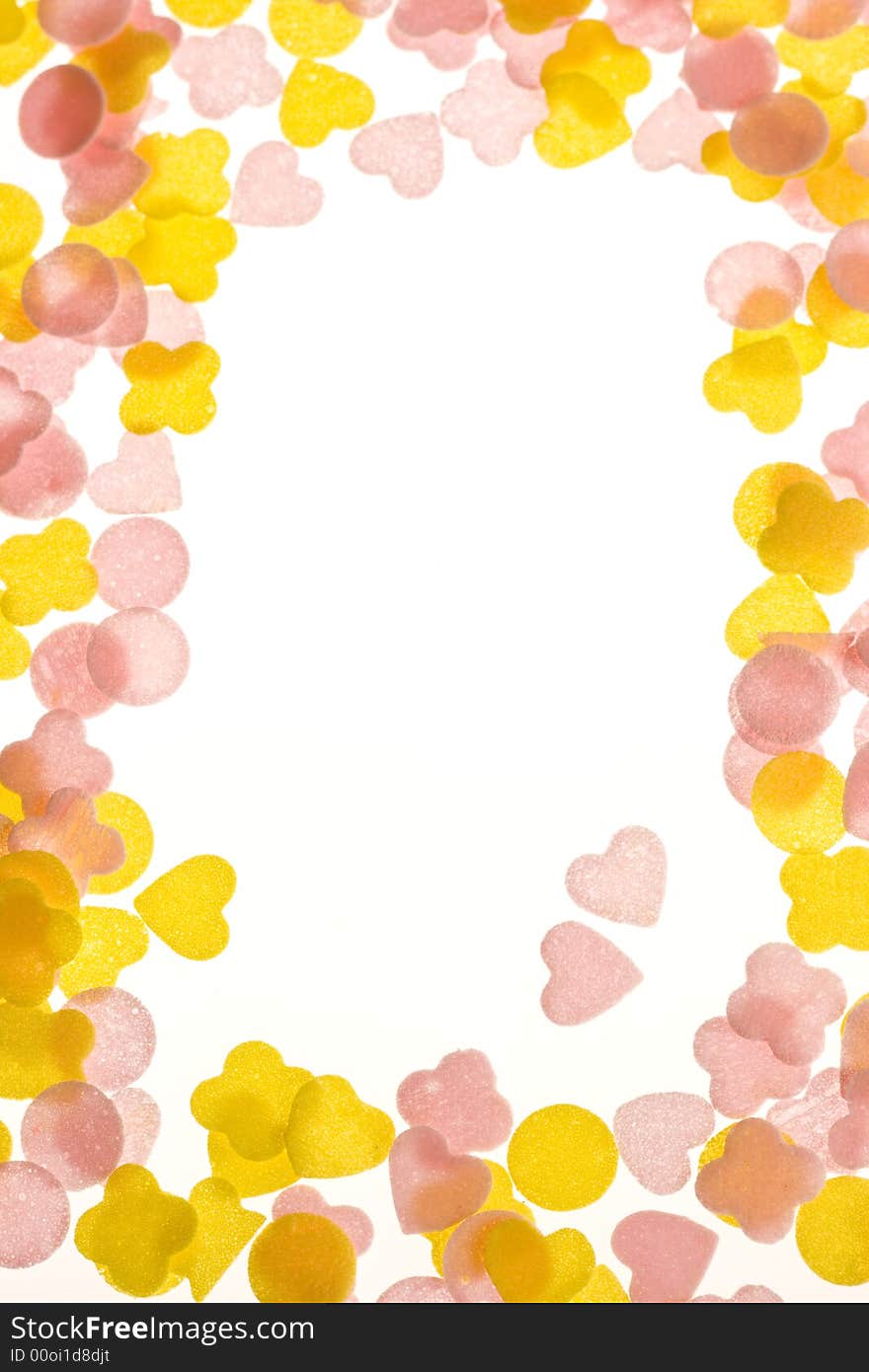 Frame created by hearts - white backround