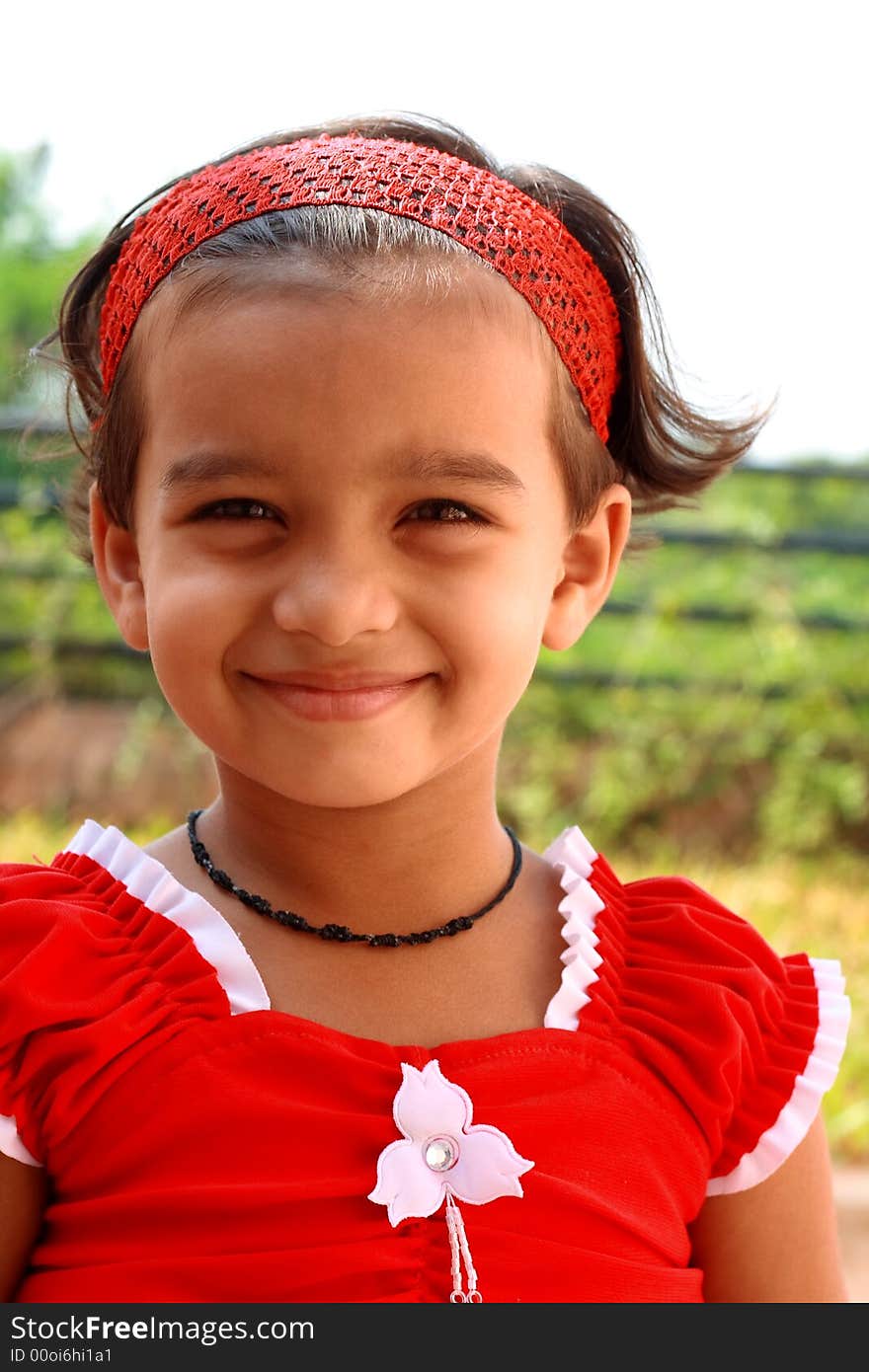 Girl In Red Frock