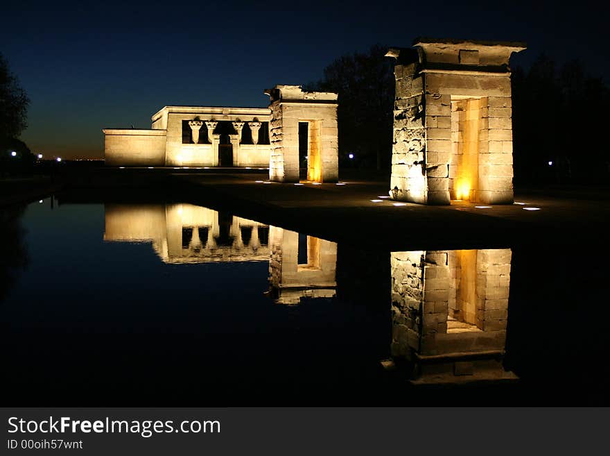 The egyptian temple in Madrid, Spain. The egyptian temple in Madrid, Spain