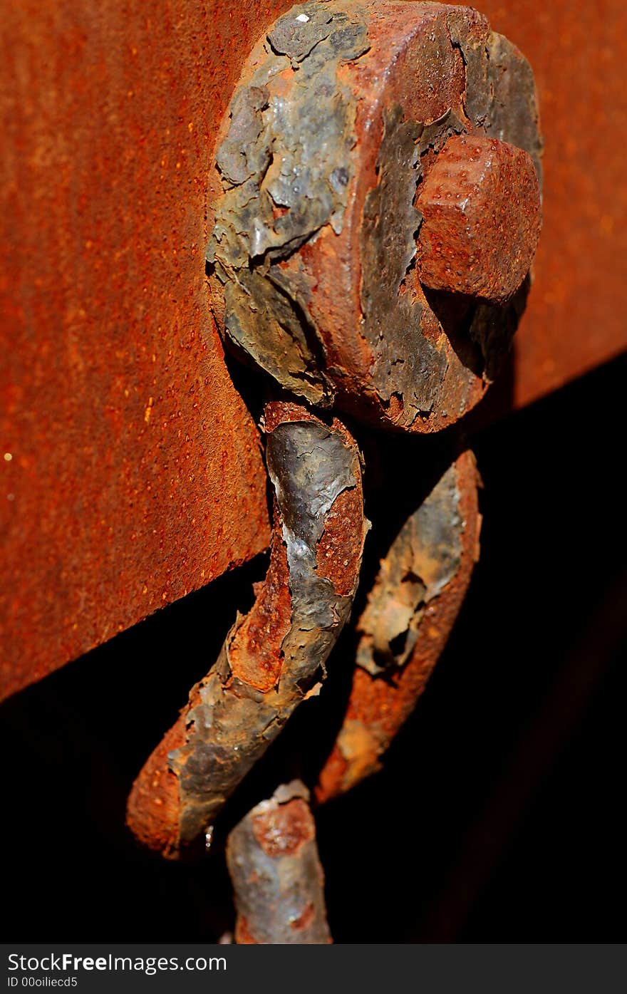 Image of a very old vintage rusted bolt