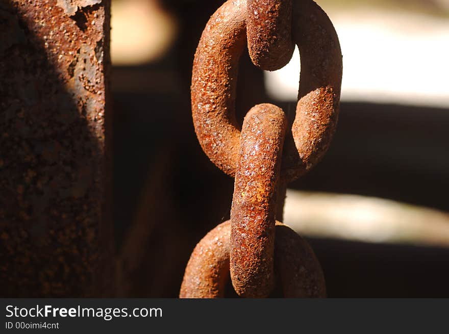 Close up Image of a vintage rusted Chain