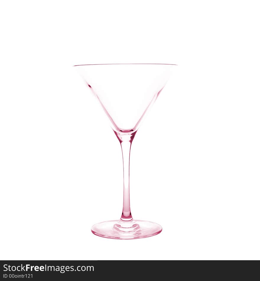 Empty classic cocktail glass isolated on white