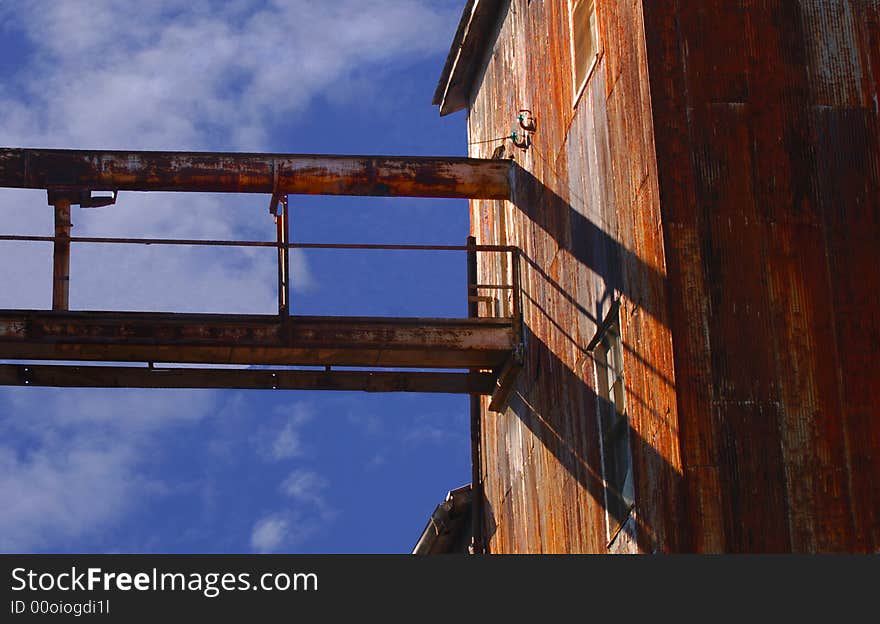 Image of a vintage footbridge from a old distillery