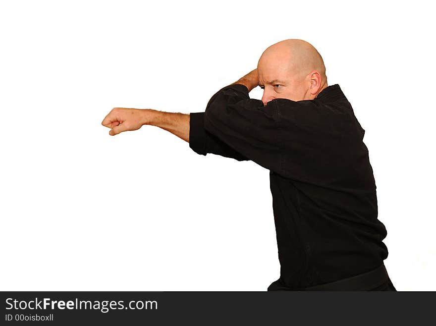 Image of 4th degree Blackbelt In fighting Stance