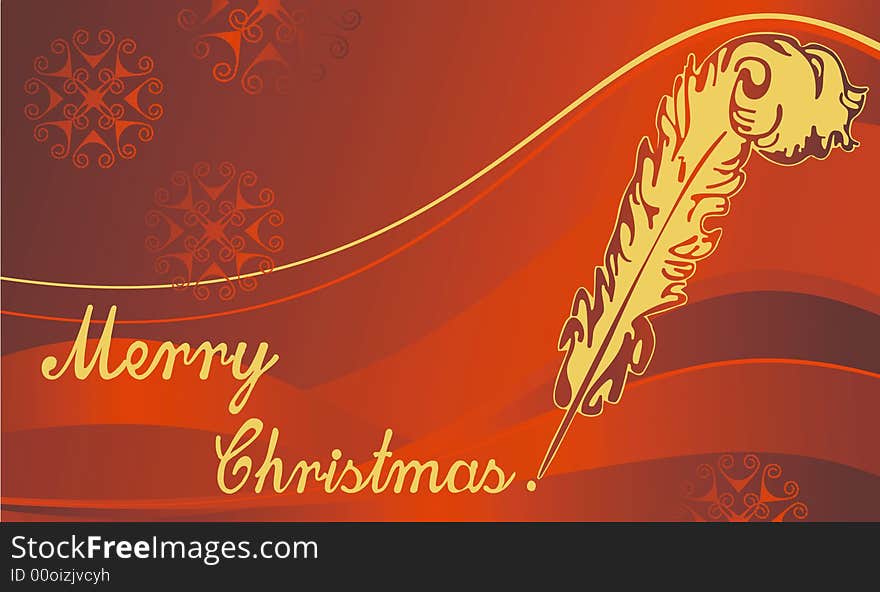 Christmas card in red background. Christmas card in red background.