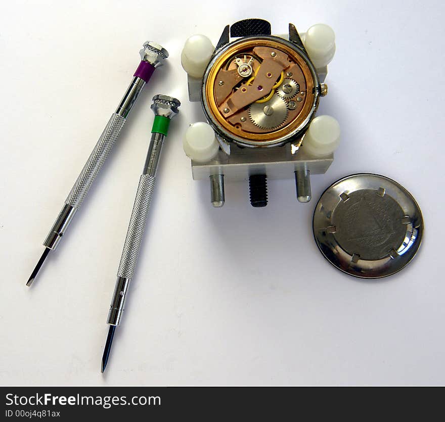 A view with some watchmaker tools