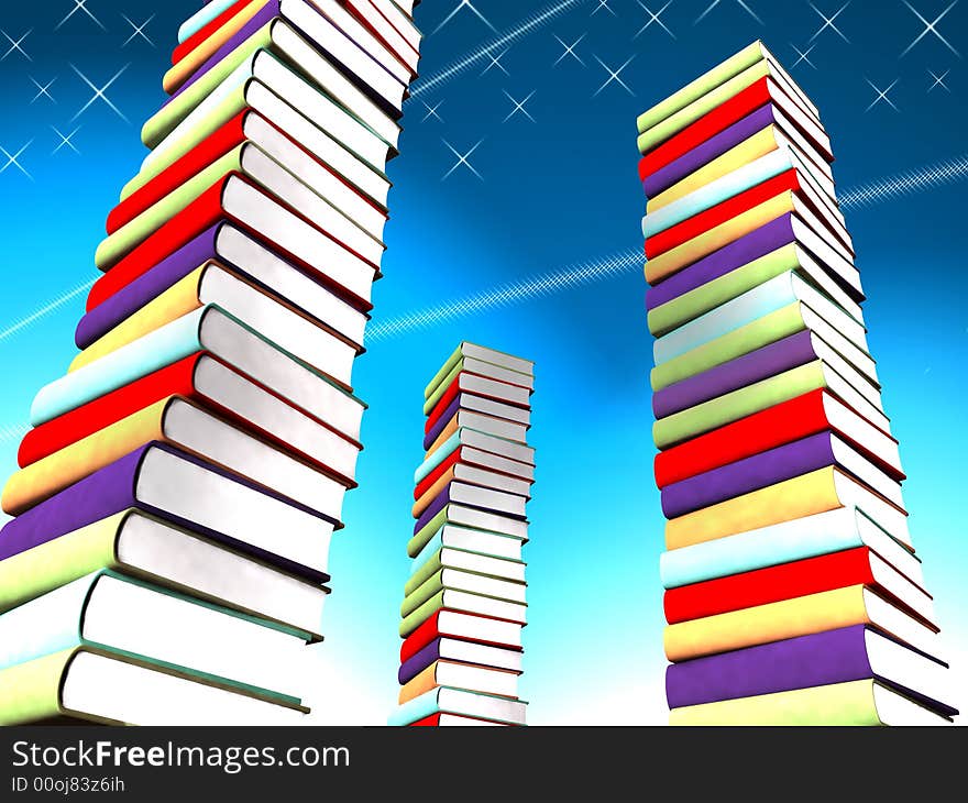 3d Colored Books Massive For Design