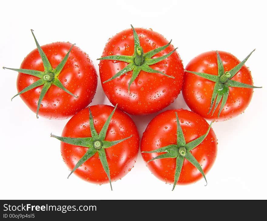 Isolated Fresh Tomatoes