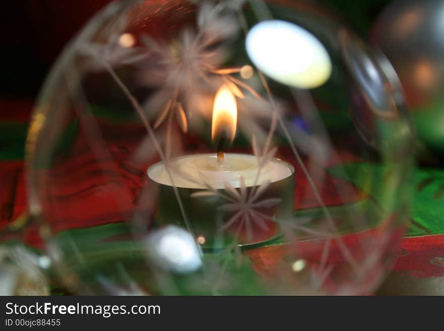 Beautiful Handblown Ornament and Candle