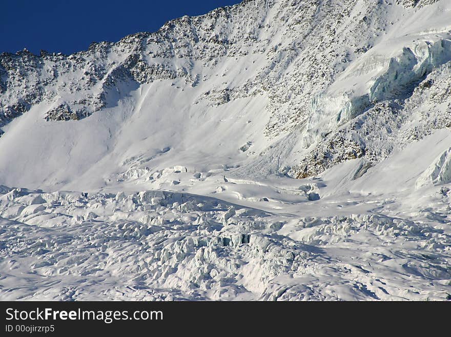 Upper part of the fee glacier at saas-fee