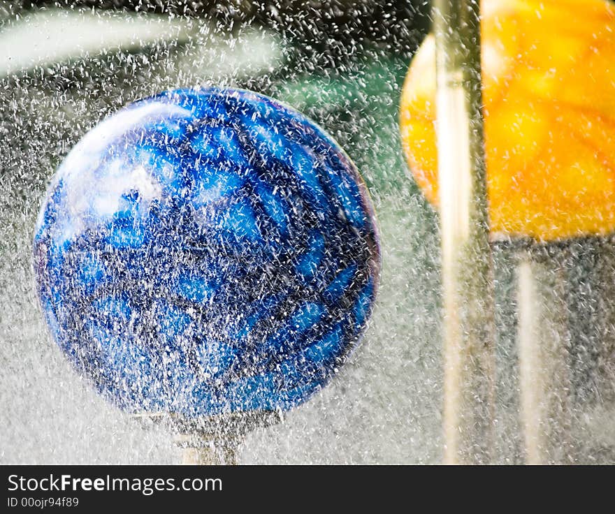 Part of a fountain installation in a public plaza. Part of a fountain installation in a public plaza