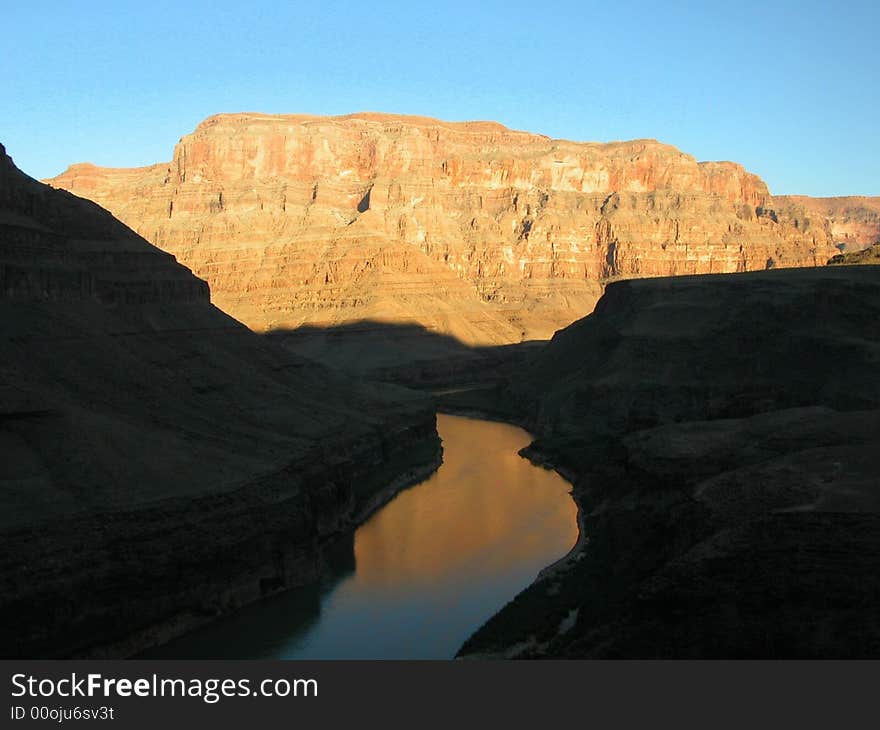 Nevada's Grand Canyon provides a backdrop for this river reflections. Nevada's Grand Canyon provides a backdrop for this river reflections.