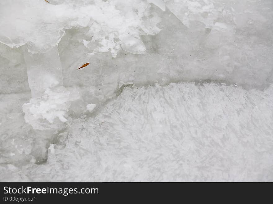 Freezed water in winter