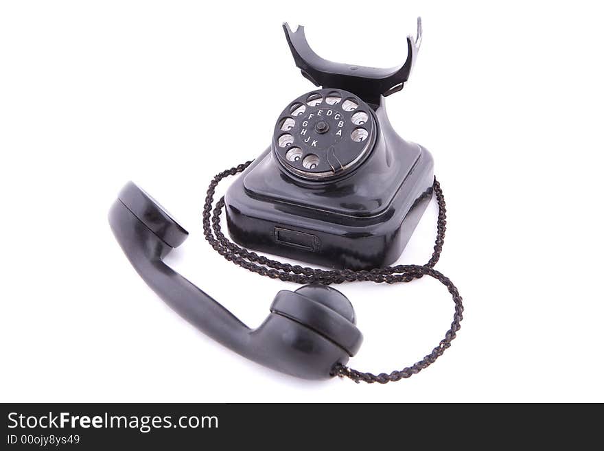 Retro phone isolated