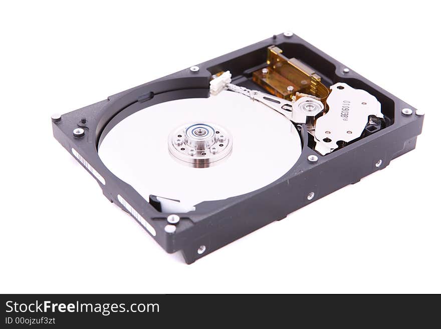 Hard disk on white background