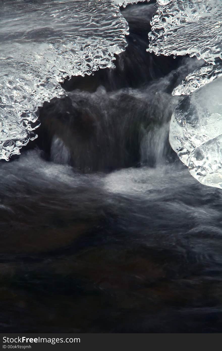 Ice formation along a creek. Ice formation along a creek