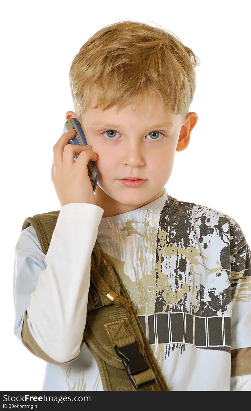 The boy speaking by phone