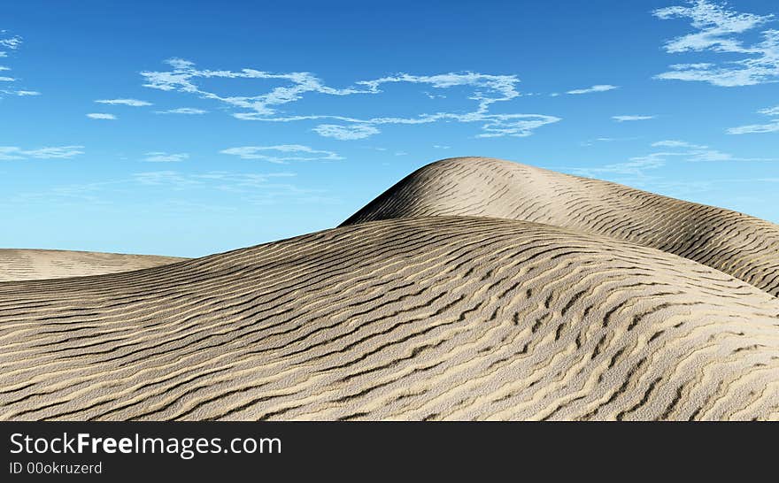 Sand dunes landscape - digital artwork.