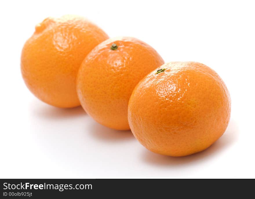 Tangerines isolated on white background